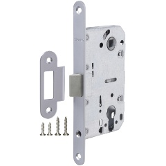 Изображение товара Корпус врезного замка c защёлкой под цилиндр FUARO PLASTP85C-50 (P85C-50) SSC сатинированный хром