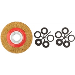 Изображение товара Корщетка FIT IT 39015, кольцевая, стальная латунированная волнистая проволока 150 мм