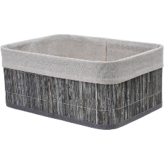 Изображение товара Корзина Natural House "Бамбук" стеллажная, 33х23х14 см, пепельный/белый (Shan-18L)