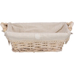 Изображение товара Стеллажная корзина Natural House Полосочка 29х19х10 см из лозы ивы с съемным чехлом