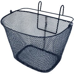 Изображение товара Передняя корзина с крючками и ручкой 30х24х22 черная