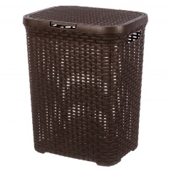 Изображение товара Корзина с крышкой для белья EL Casa Ротанг 38x30x48 см 40 л коричневая
