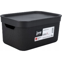 Изображение товара Корзина с крышкой Rotho Jive Deco для хранения вещей, 5 л, черный 1052208046