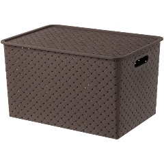 Изображение товара Корзина с крышкой EL Casa Береста 14 л темно-коричневая 35х24.5х20.5 см