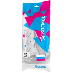 Изображение товара Удлинитель Космос 3х3м 6А IP20 ШВВП 2х0.75, YKsm3m-3g(6A)E