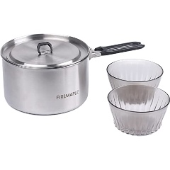 Изображение товара Котелок FIRE-MAPLE из нержавеющей стали 1,5 л с двумя мисками для походов и кемпинга