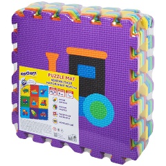 Изображение товара Коврик-пазл напольный 0,9х0,9 м, мягкий, "Машинки", 9 частей 30х30 см, толщина 1 см, ЮНЛАНДИЯ, 664667