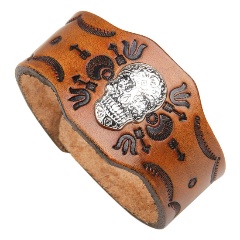 Изображение товара Кожаный браслет АМУЛЕТИКА BS389 Череп 240х20 мм стильный аксессуар