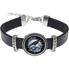 Изображение товара Кожаный браслет АМУЛЕТИКА BSK2-0209 Ворон на черепе