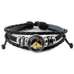 Изображение товара Кожаный браслет АМУЛЕТИКА BSK-0043 с изображением под стеклом, регулируемый