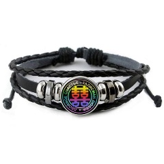 Изображение товара Кожаный браслет АМУЛЕТИКА BSK-0052 Двойное счастье регулируемый стильный аксессуар для запястья