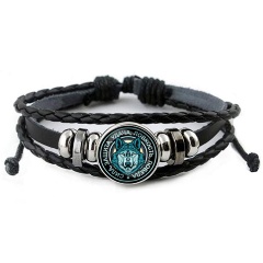 Изображение товара Кожаный браслет АМУЛЕТИКА Волк регулируемый с изображением 20 мм