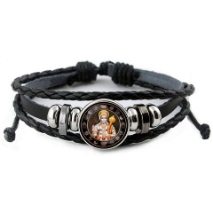 Изображение товара Кожаный браслет АМУЛЕТИКА с изображением Ханумана регулируемый