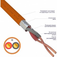 Изображение товара Кабель огнестойкий REXANT КПСЭнг(А)-FRHF 1x2x1,50 кв. мм (бухта 200 м)
