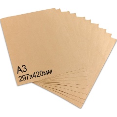 Изображение товара Крафт-бумага в листах BRAUBERG, А3, 297 х 420 мм, плотность 78 г/м2, 100 листов, Марка А (Коммунар), 440149