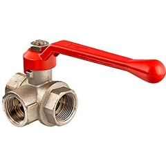 Изображение товара Кран шаровой VALTEC (VT.361.N.04) 1/2" трехходовой, тип Т