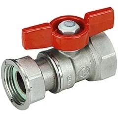 Изображение товара Кран шаровой Giacomini 1/2"x1/2" В-В с нак. гайкой хром. с красной рукояткой бабочка