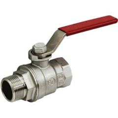 Изображение товара Кран шаровой Giacomini полнопроходной, резьба внутренняя/наружная 1", хромированный, ручка - рычаг красный
