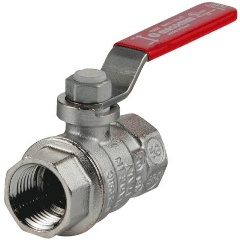 Изображение товара Кран шаровой Giacomini, R850, полнопроходной, 2", ВВ, ручка-рычаг красный, латунь, хромированный