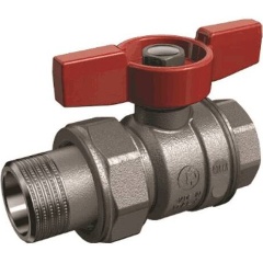 Изображение товара Кран шаровой Giacomini, R859, полнопроходной, 1 1/4", ВН, ручка-бабочка, латунь, хромированный, с разъемным соединением