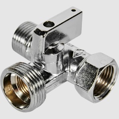 Изображение товара Кран шаровой-тройник BUGATTI Minnesota 08770004 для подключения сантех. приборов 1/2"x1/2"x3/4"