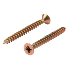 Изображение товара Саморез универсальный KRANZ 5х50, желтый цинк, 100 шт.