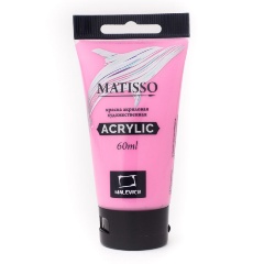 Изображение товара Краска акриловая МАЛЕВИЧЪ Matisso, розовый, 60 мл