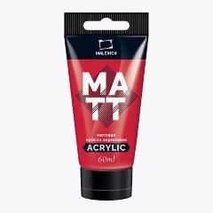 Изображение товара Краска акриловая матовая Малевичъ, туба 60 мл, красная темная