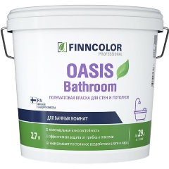 Изображение товара Краска для влажных помещений Oasis Bathroom (Оазис Басрум) FINNCOLOR 2,7л белый (база А)