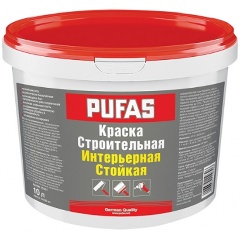 Изображение товара Краска интерьерная ПУФАС Стойкая СТРОИТЕЛЬНАЯ мороз. (1л) образец