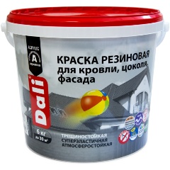 Изображение товара Резиновая краска Dali глубокоматовая 6 кг для наружных и внутренних работ
