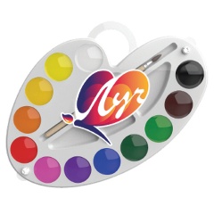 Изображение товара Краски акварельные ЛУЧ "Палитра", 12 цветов, медовые, с кистью, пластиковая коробка, 29С 1761-08