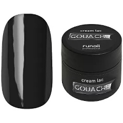 Изображение товара Крем-лак Gouache RuNail №6867, черный, 5 г, стойкое покрытие для ногтей