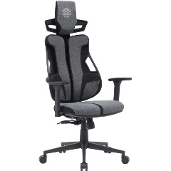 Изображение товара Кресло офисное Cactus CS-CHR-DUO-GYBK серый/черный с подголов. крестов. сталь