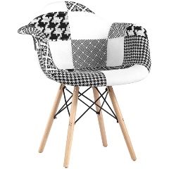 Изображение товара Стильное кресло STOOL GROUP EAMES пэчворк черно-белое для дома и офиса