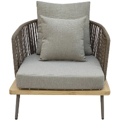 Изображение товара Уличное кресло GARDA DECOR BAYLEY серое 82*84*75см с водоотталкивающими подушками