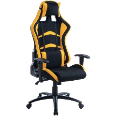 Изображение товара Кресло геймерское Helmi HL-G07 "Pointer", ткань черная/желтая, 2 подушки