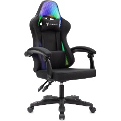 Изображение товара Геймерское кресло Knight Wolf RGB черный крестовина пластик с подсветкой