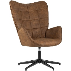 Изображение товара Кресло STOOL GROUP Ирис вращающееся, иск.замша коричневая