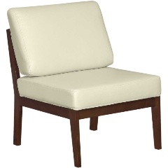 Изображение товара Кресло Мебелик Массив экокожа крем, каркас орех