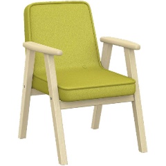 Изображение товара Кресло Мебелик Ретро ткань лайм, каркас лак