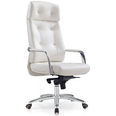 Изображение товара Кресло руководителя Бюрократ DAO/WHITE белая кожа крестовина алюминий