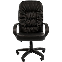 Изображение товара Кресло руководителя Chairman 416 ЭКО черный глянец натуральная кожа Спилок