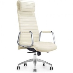 Изображение товара Кресло руководителя Easy Chair 528 ML кожа белая, алюминий