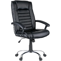 Изображение товара Кресло руководителя Helmi HL-E04 "Split", экокожа черная, хром, механизм качания
