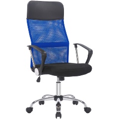 Изображение товара Кресло руководителя Helmi HL-E16 "Content", ткань/сетка/экокожа черная/синяя, хром