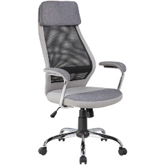 Изображение товара Кресло руководителя Helmi HL-E41 "Stylish", ткань/сетка, серая/бежевая