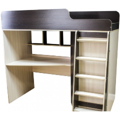 Изображение товара Кровать-чердак Красная звезда Р440 Капризун 5 с рабочей зоной, дуб миланский