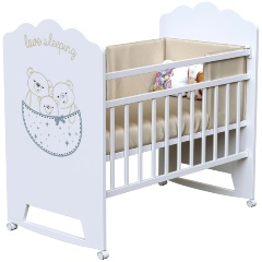 Изображение товара Детская кроватка ВДК Love Sleeping белый с качалкой и регулировкой уровня