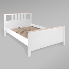 Изображение товара Кровать ГУД ЛАКК 2.08.04.060.14 САГА двойная 140х200 белая/ясень